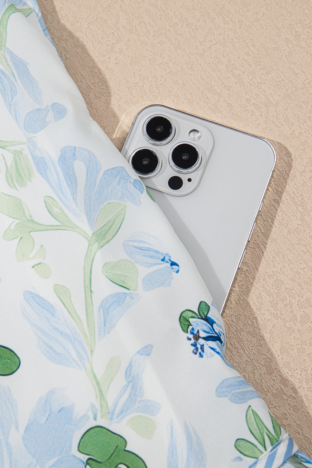 Pink Floral Contrast Edge Layered Short Sleeve Mini Dress