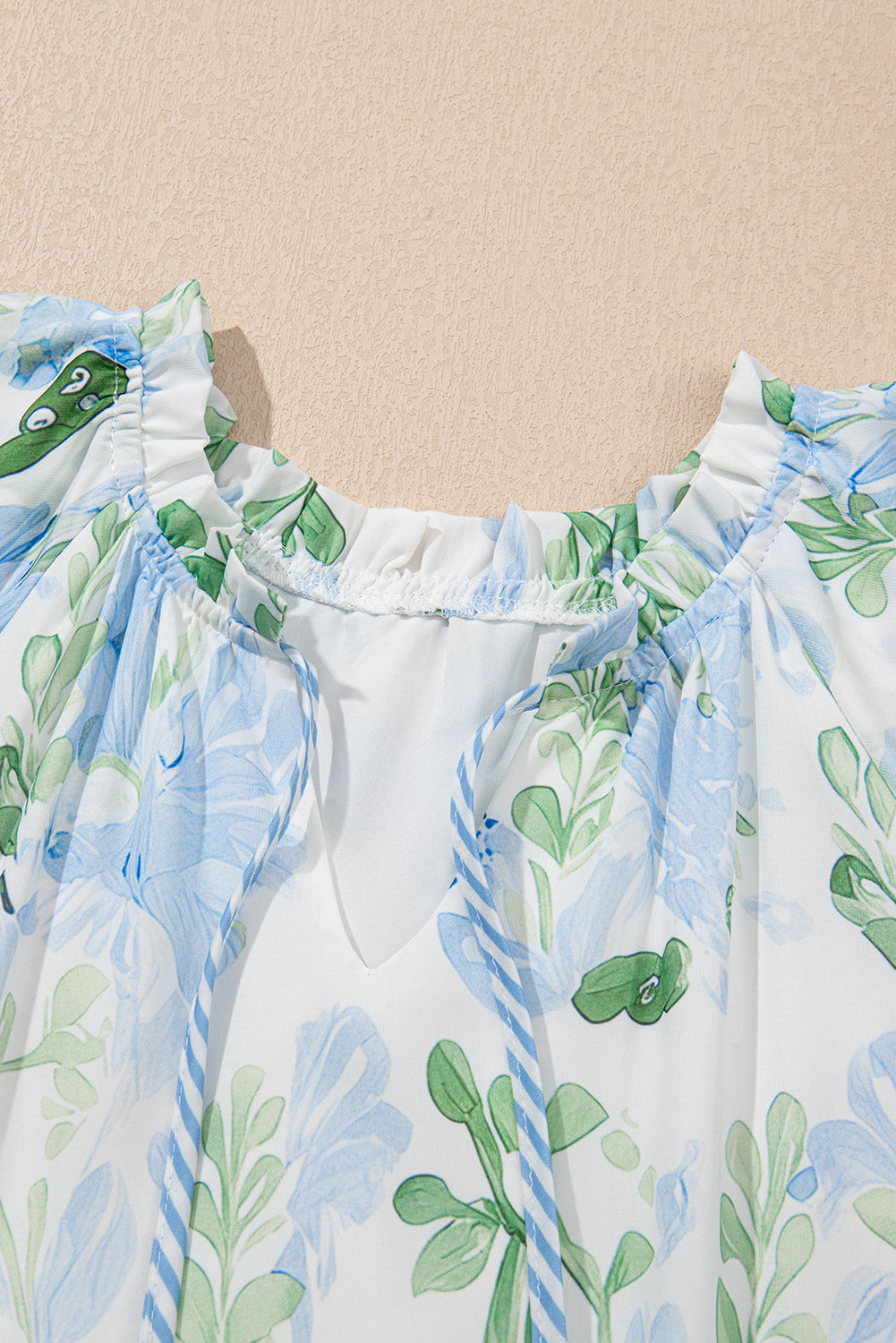 Pink Floral Contrast Edge Layered Short Sleeve Mini Dress