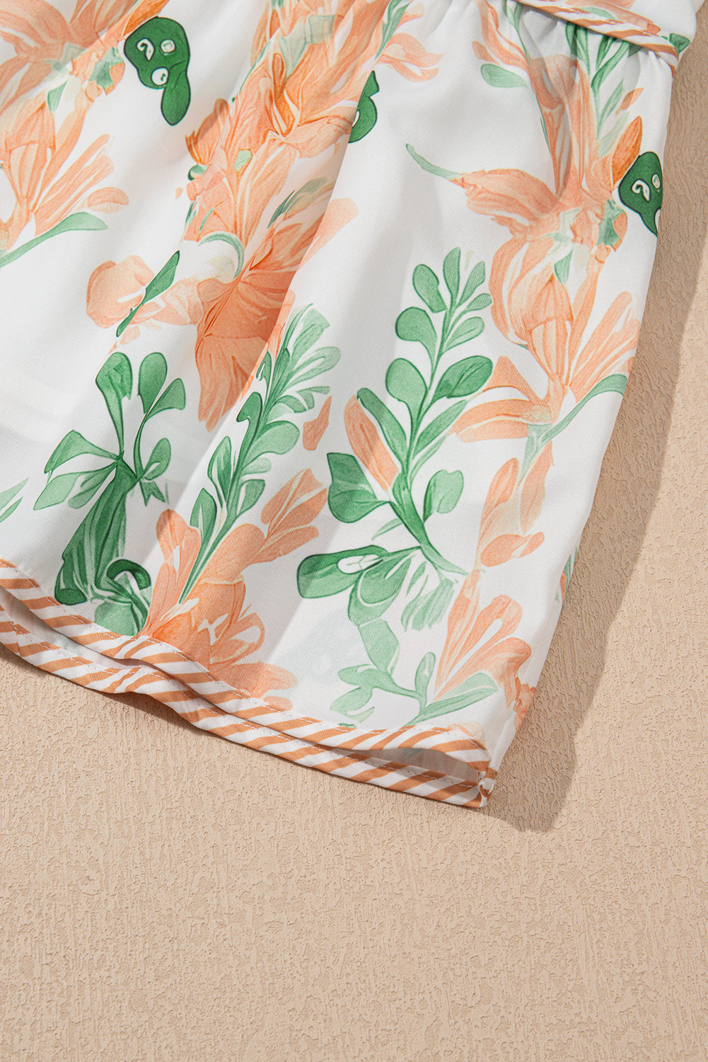 Pink Floral Contrast Edge Layered Short Sleeve Mini Dress