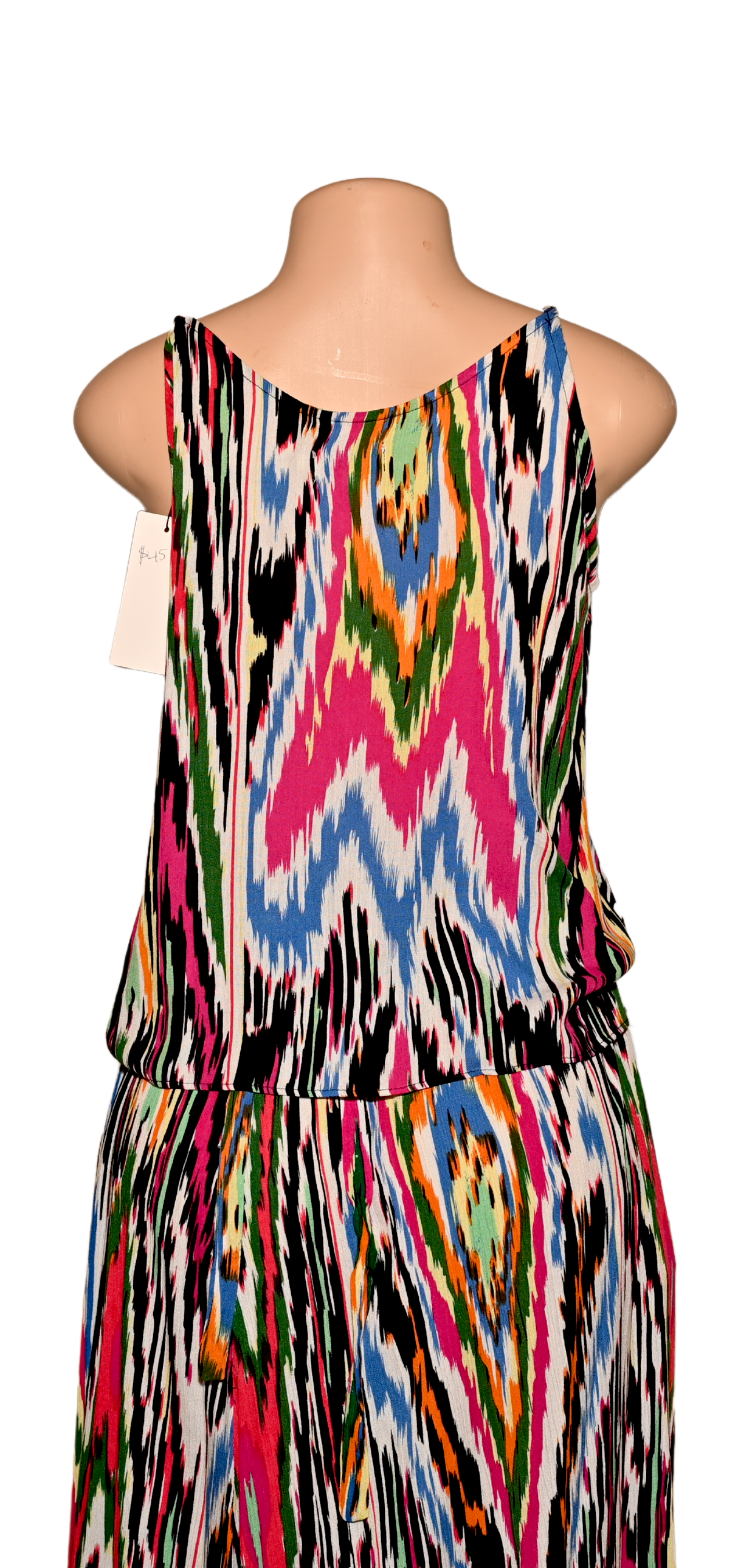 Multi color summer top  that ties in the front and long wrap skirt