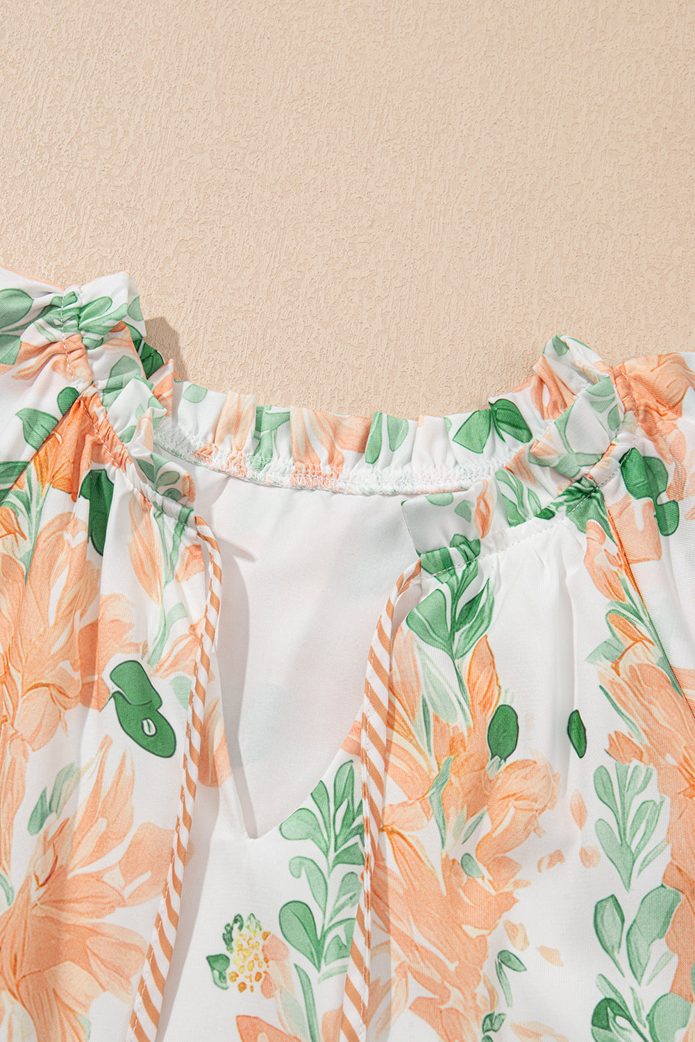 Pink Floral Contrast Edge Layered Short Sleeve Mini Dress