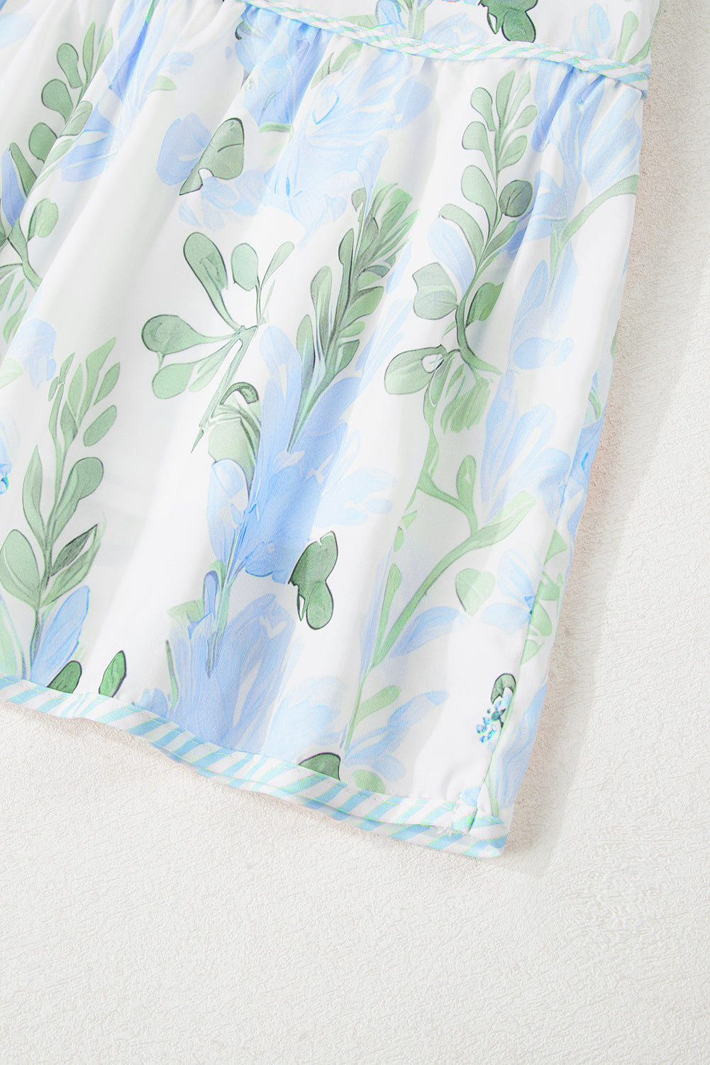 Pink Floral Contrast Edge Layered Short Sleeve Mini Dress