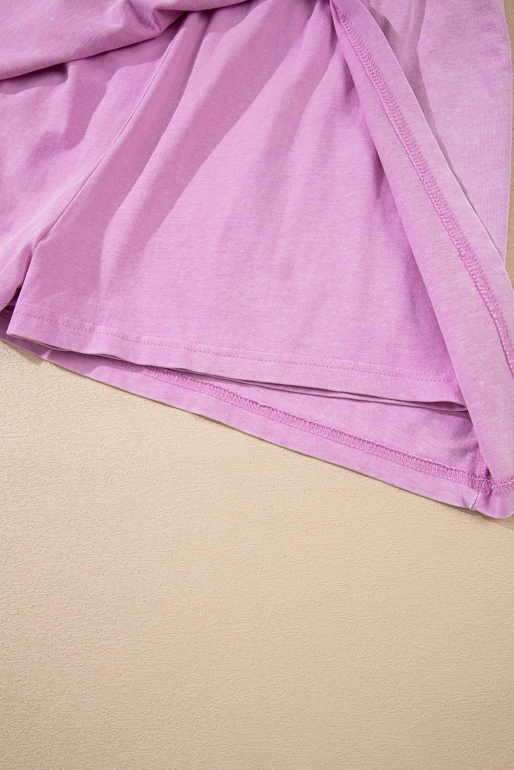 Phalaenopsis 2 Pieces Mineral Wash Cotton Tank Top Lined Split Skirt Set