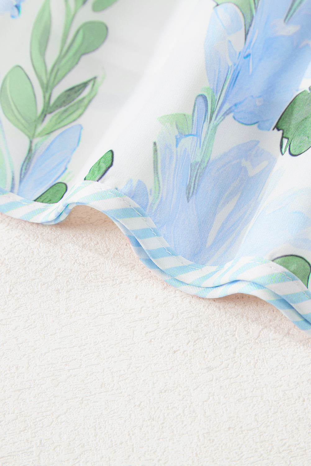 Pink Floral Contrast Edge Layered Short Sleeve Mini Dress